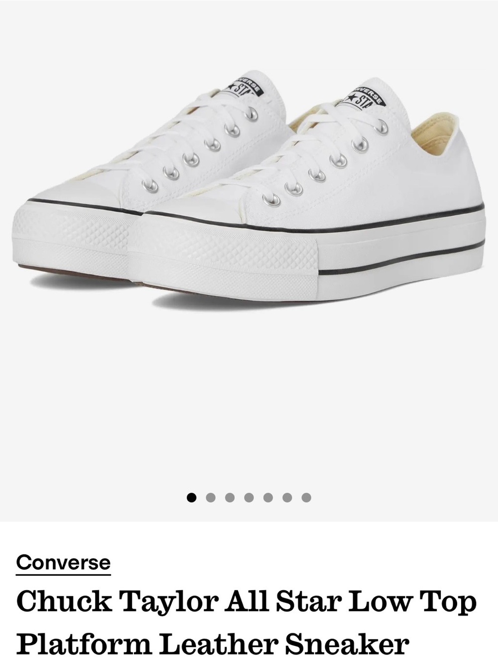 Converse White Low Top Platform Sneakers